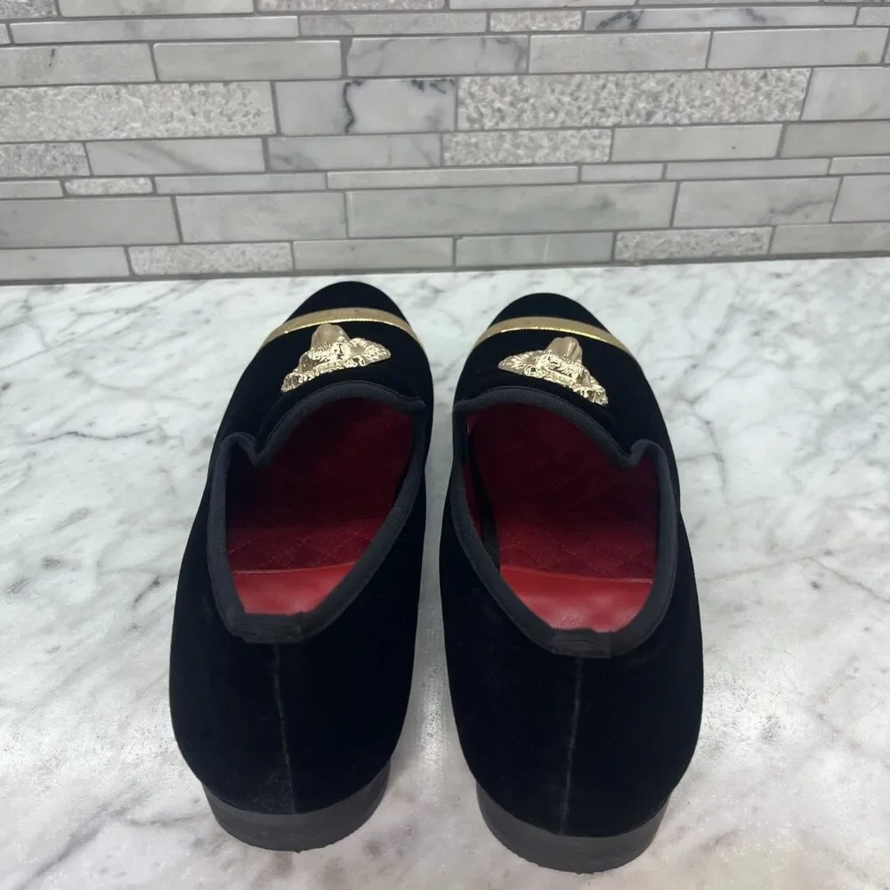 JITAI Penny Men's Slip-On Leather Lined Black Loafer Luxury Men's Shoes Size 10